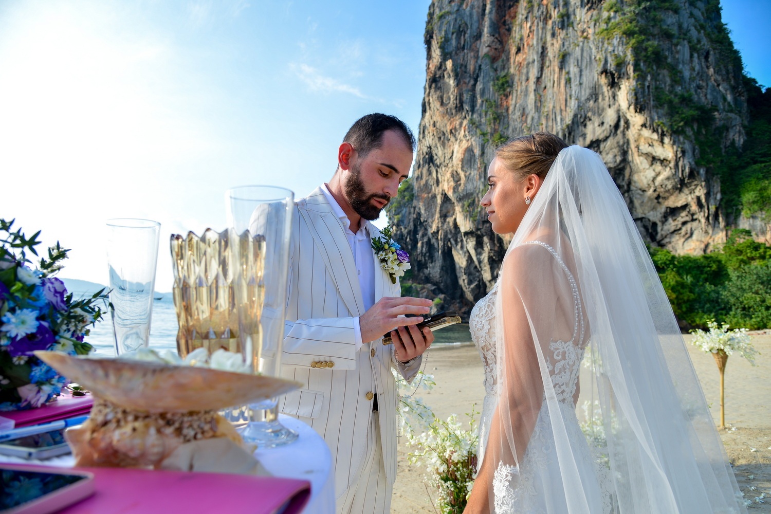 Western ceremony Railay Bay Raquel and Pedro 1
